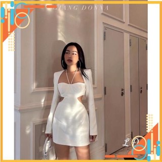 Đầm body phối cổ yếm khoét eo GiGishopokk