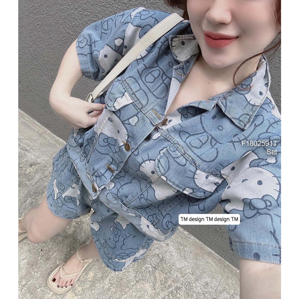 Set jean mèo kitti hàng đẹp [ KÈM ẢNH THẬT]