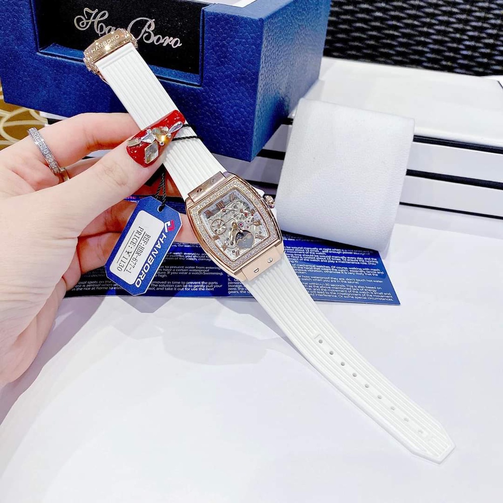 Đồng Hồ Nữ Hanboro Chính Hãng phiên bản Moonphase Siêu Hot Hit, Size:36mm Full Box