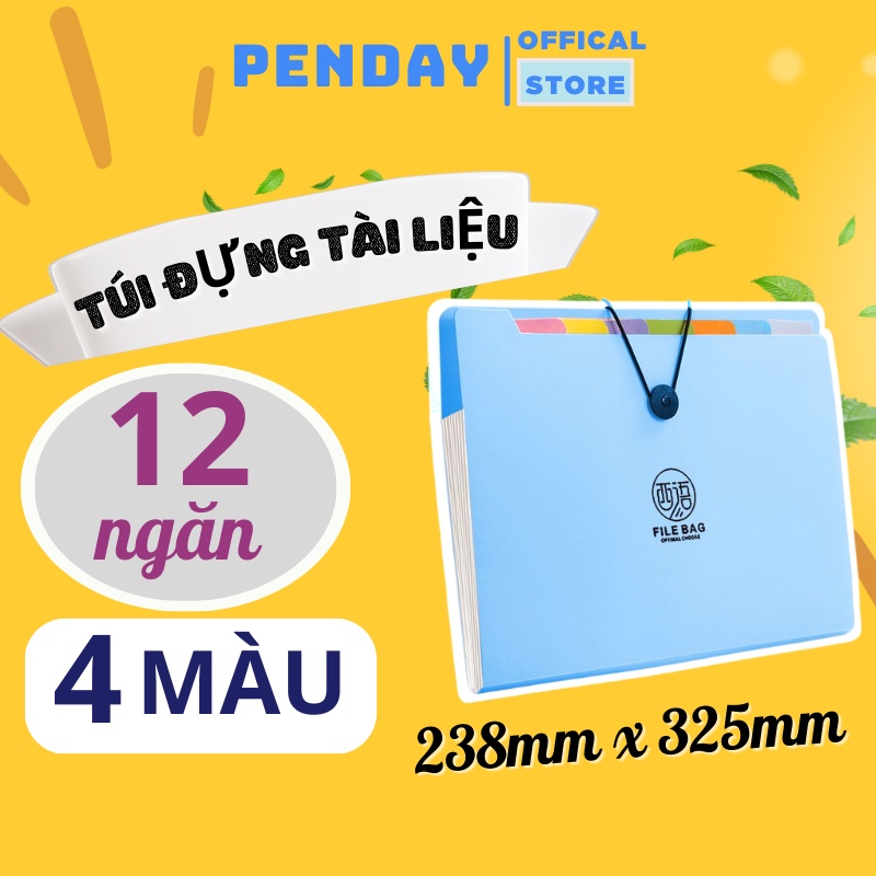 Đồ dùng học tập cute - đồ dùng học tập 12 ngăn nhiều màu dễ thương - giá rẻ - kẹp tài liệu nhiều ngă