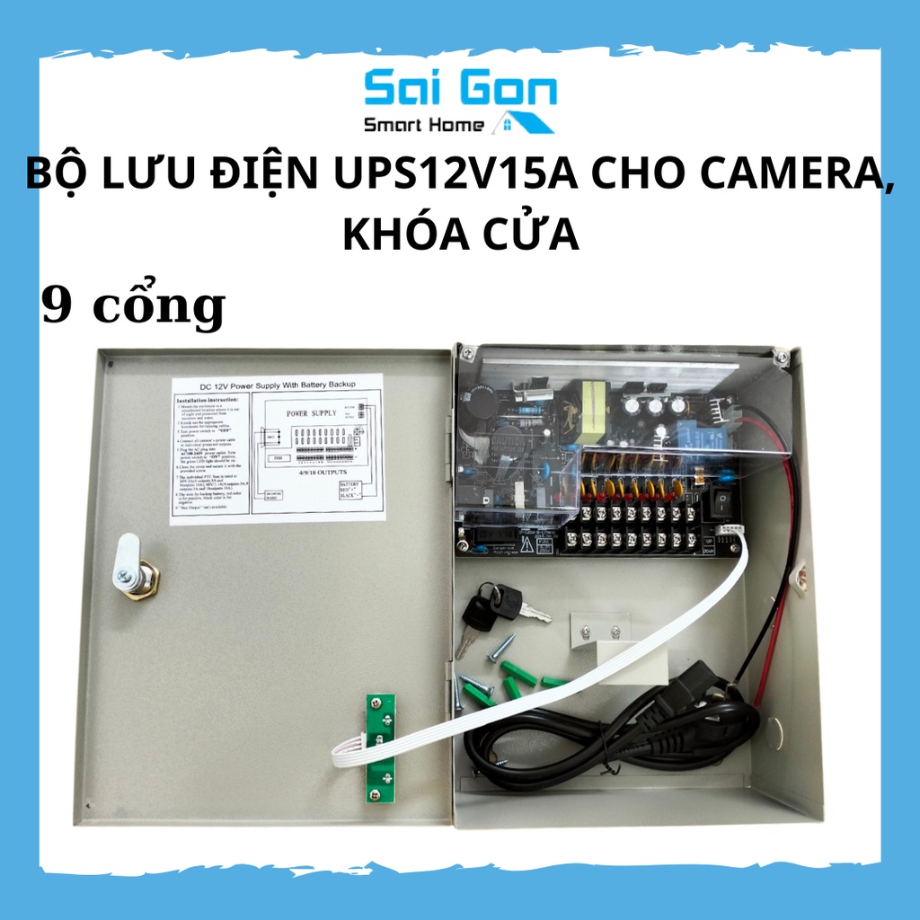 Bộ Lưu Điện 12v15a và 12v20a Cho Camera, Khóa Cửa, Hệ Thống Access Control Khi Mất Điện (Tủ Có Chìa Khóa )