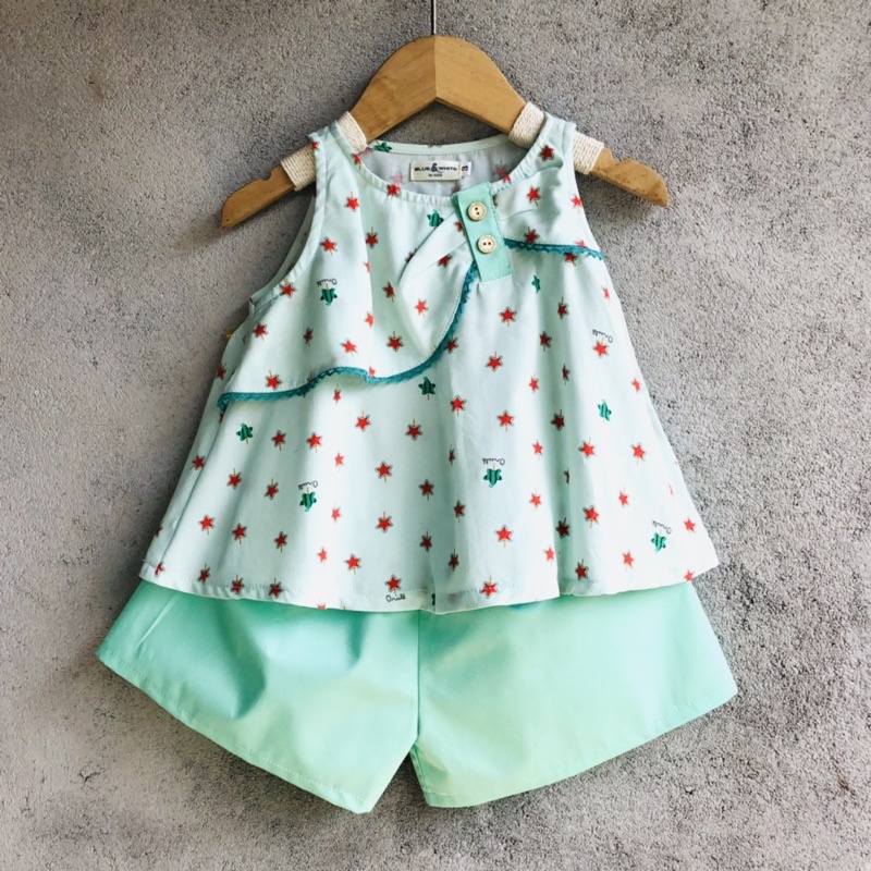 Bộ đùi bé gái mặc nhà, chất thô cotton thoáng mát
