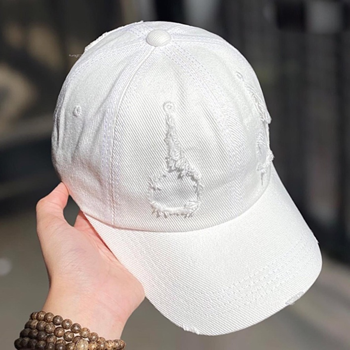 Nón Kết - Mũ Lưỡi Trai KAKI RÁCH cực chất dành cho cả nam và nữ - ĐEN