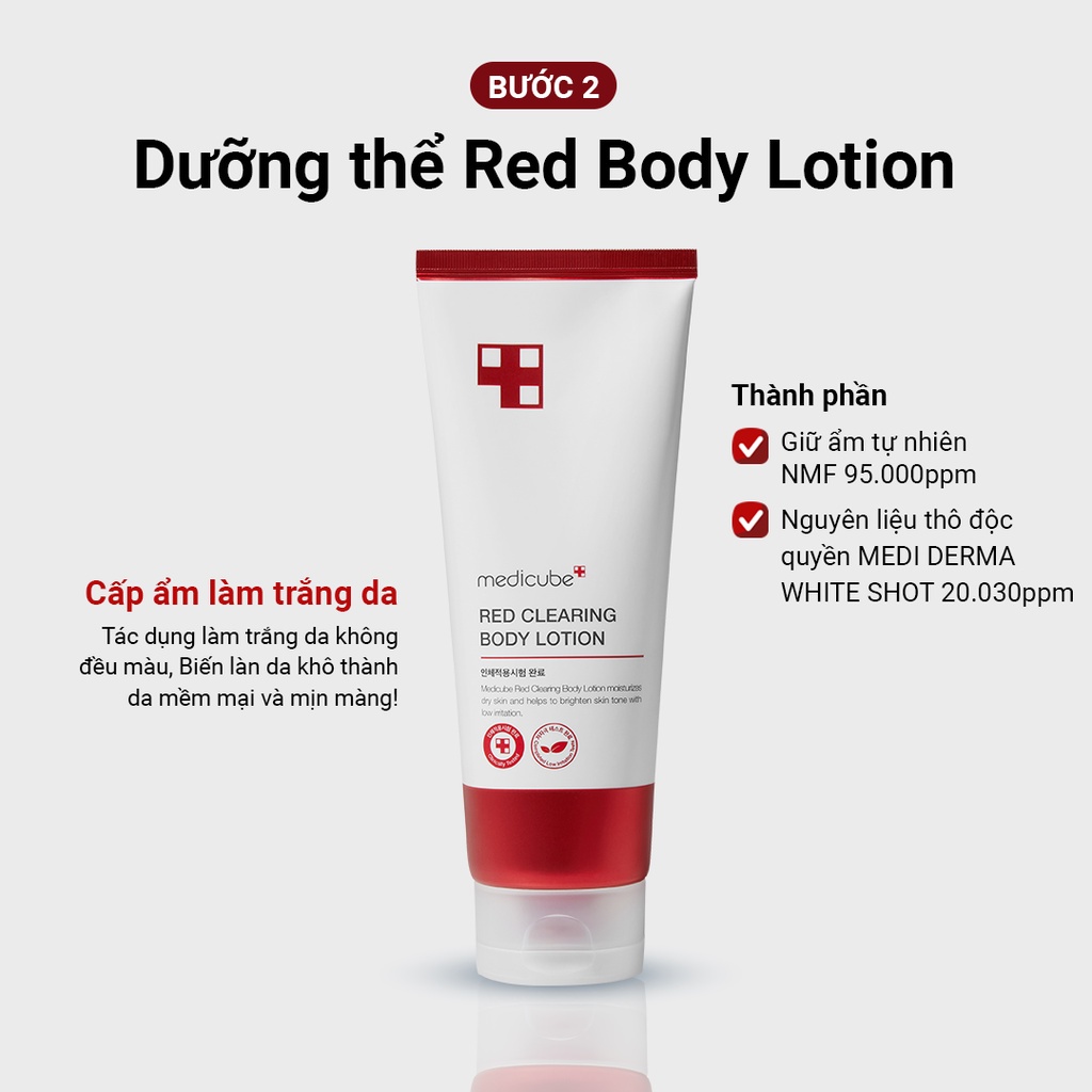 Sữa Dưỡng Thể Dưỡng Ẩm Làm Sáng Medicube Red Clearing Body Lotion (230ml)