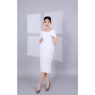 Đầm bigsize trễ vai dáng bút chì xinh xắn đáng yêu ( Thời trang Vicky G - Anitagreen ) HN0223