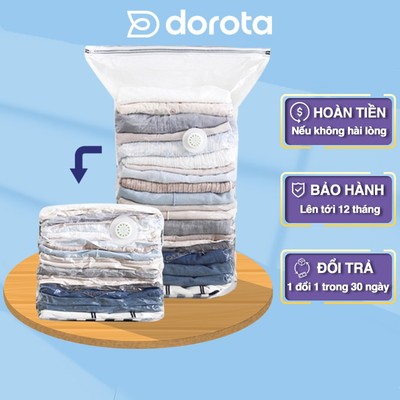 Túi hút chân không đựng quần áo DOROTA không cần dùng bơm nén bằng tay, vẫn có van hút để dùng máy