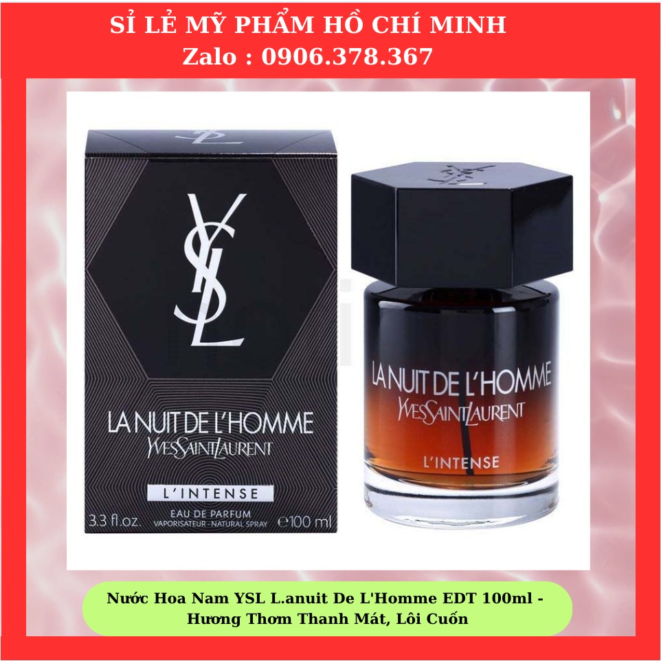Nước Hoa Nam YSL L.anuit De L'Homme EDT 100ml - Hương Thơm Thanh Mát, Lôi Cuốn