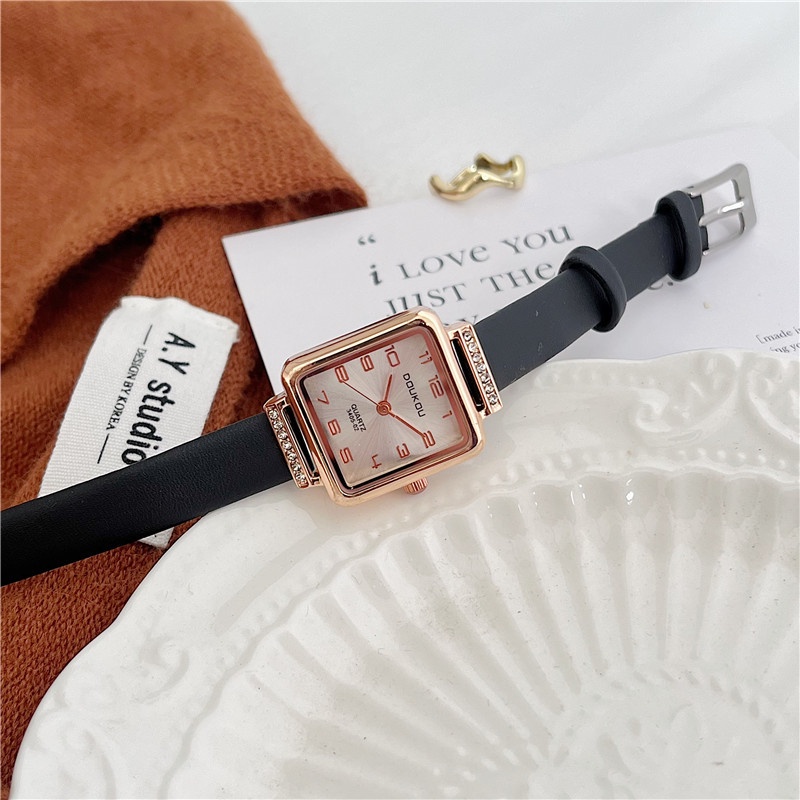 Hương Thơm Đồng Hồ Đeo Tay Nhỏ Màu Tím Hoa Trà Niche Khối Lập Phương Đường ins High School Mori Series Siêu Tinh Tế