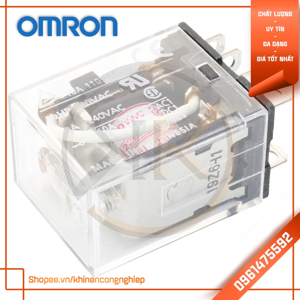Rơ Le Trung Gian 8 Chân Dẹt To OMRON LY2N 12V / 24V / 110V / 240V + Đế PTF08A
