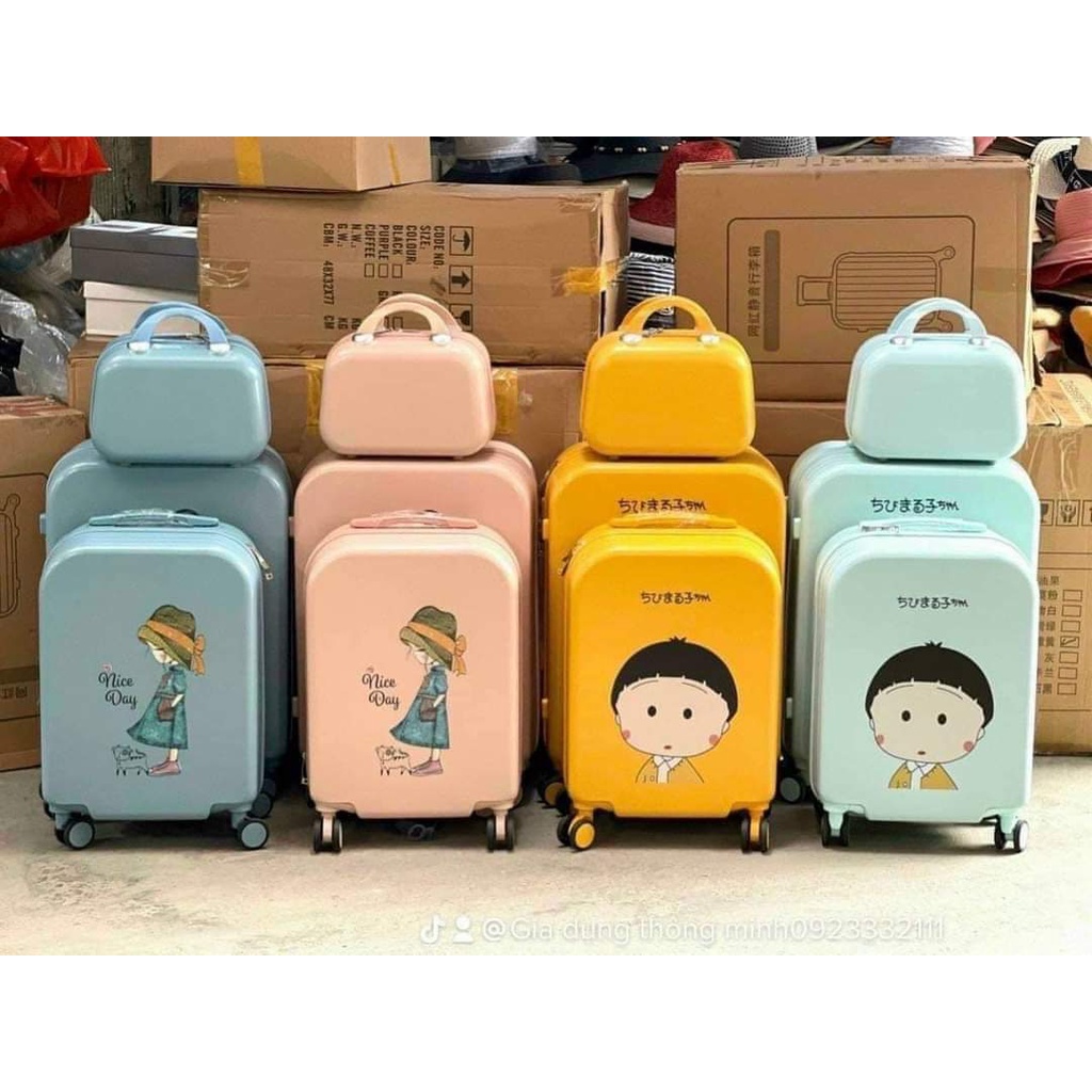 Bộ 3 Vali kéo du lịch BonBon Shop vali size20/24/28inch Chống Va Đập, Chống Vỡ Cao Cấp