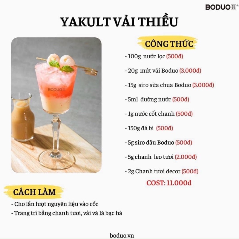 Siro sữa chua Boduo chai 900g