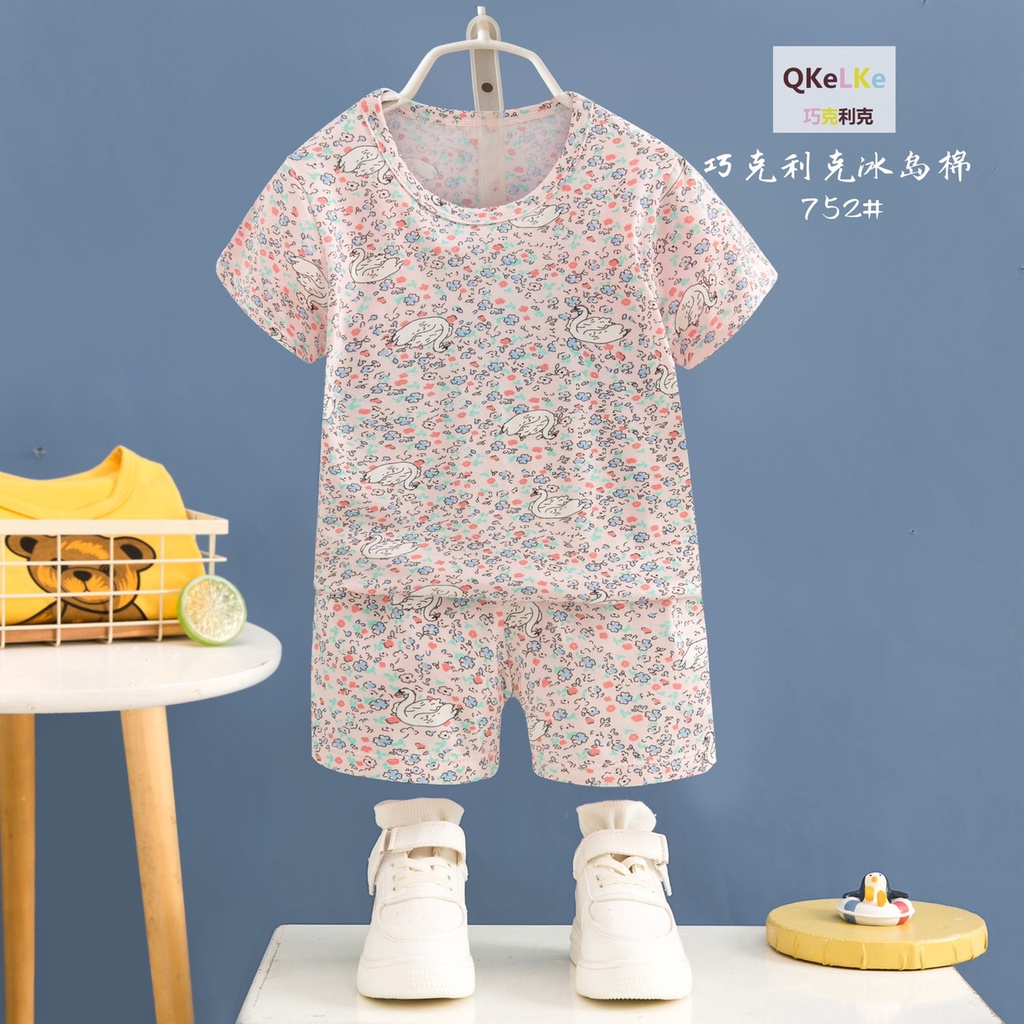 Đồ bộ xuất hàn QiQi cho bé gái – Cotton 4 chiều