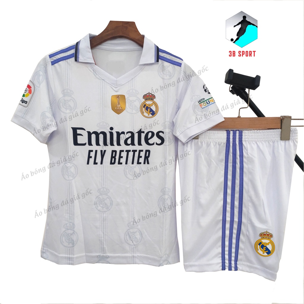 Bộ Real Madrid trắng hàng thun đẹp