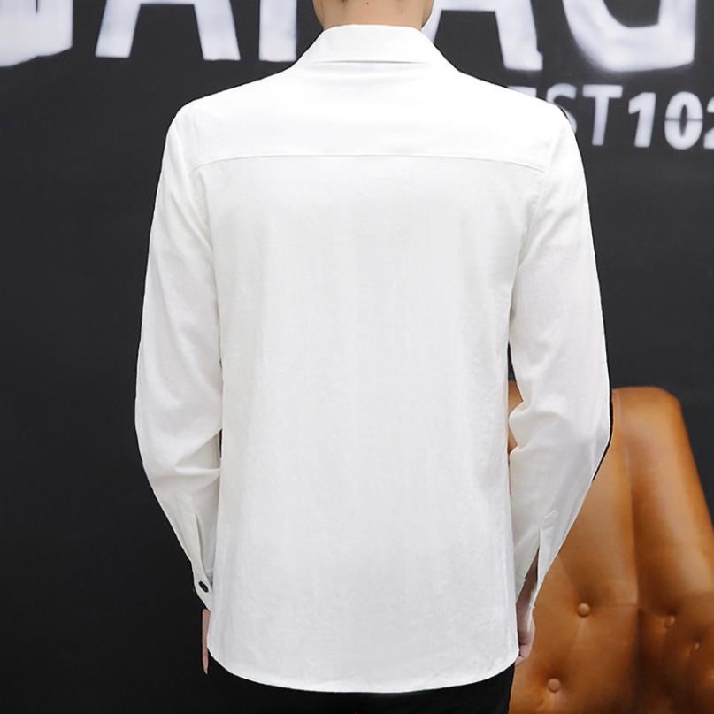 Áo sơ mi nam cổ vest phối kẻ đen trắng cánh tay tạo điểm nhấn hàng thiết kế cao cấp T12