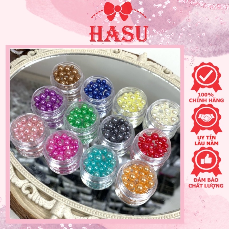 Set ngoc trai trang trí móng 12 màu