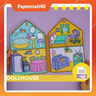 Đồ chơi ngôi nhà búp bê giấy cắt thủ công diy_paper mẫu 07