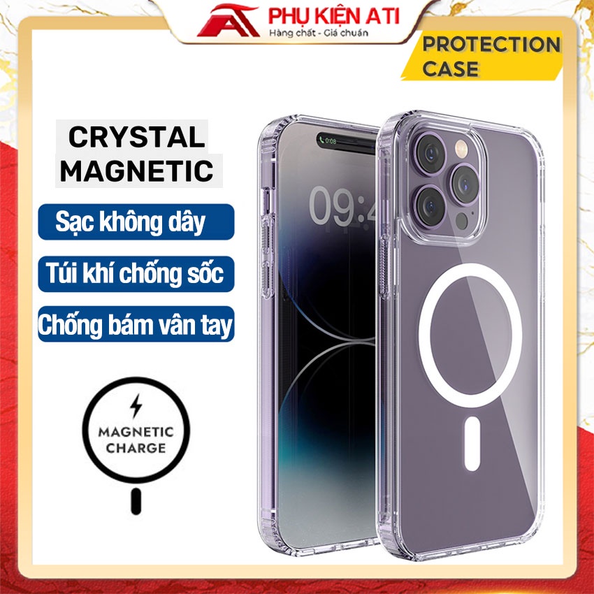 Ốp Lưng iPhone Hỗ trợ sạc không dây magsafe hút từ tính cho ip 14 Promax 13 promax 12 Promax 11 Promax 14 - ATI