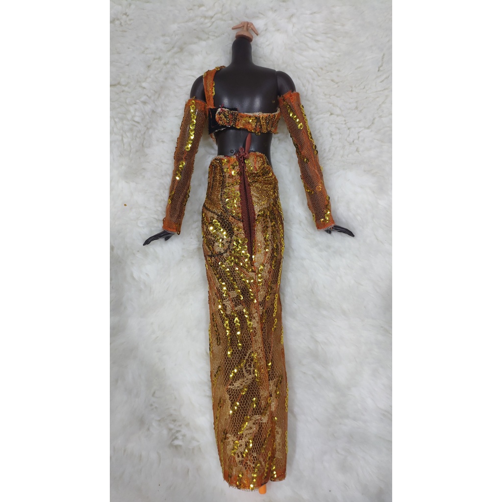 Váy dạ hội búp bê barbie thiết kế + kèm giày