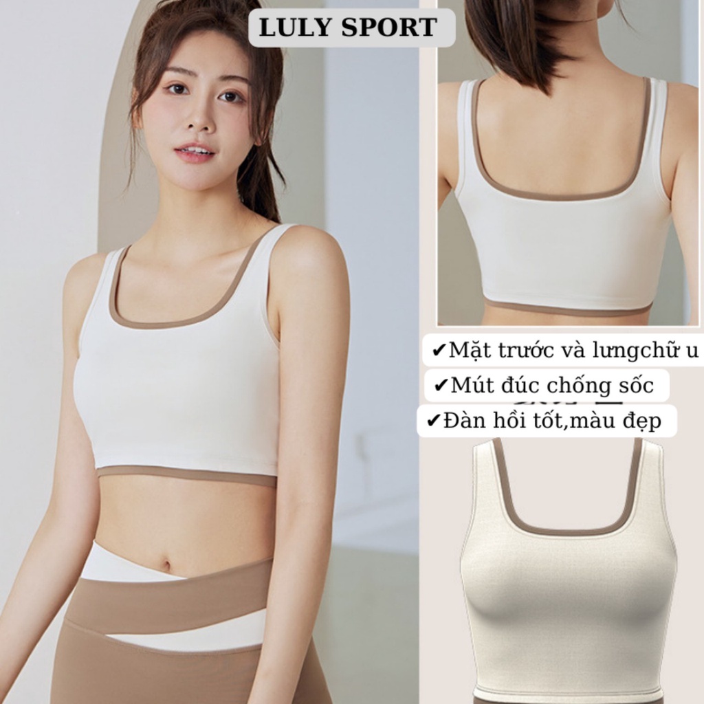 Áo Bra Tập Gym LULY SPORT, áo có mút đúc liền cao cấp nâng ngực chống sốc
