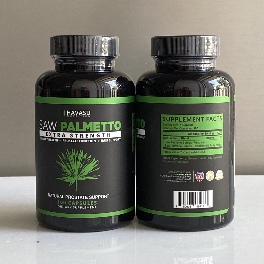 Saw Palmetto bán chạy nhất thế giới HAVASU hỗ trợ tuyến tiền liệt, hói đầu : 500mg 100 viên