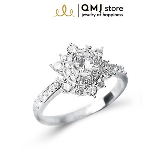 QMJ Nhẫn bạc Elsa bạc 925 cao cấp, đính đá sáng lấp lánh - Q477