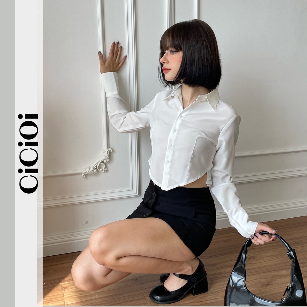 Áo sơ mi Trắng dài tay TEEN GIRLS SHIRT - CICIOI