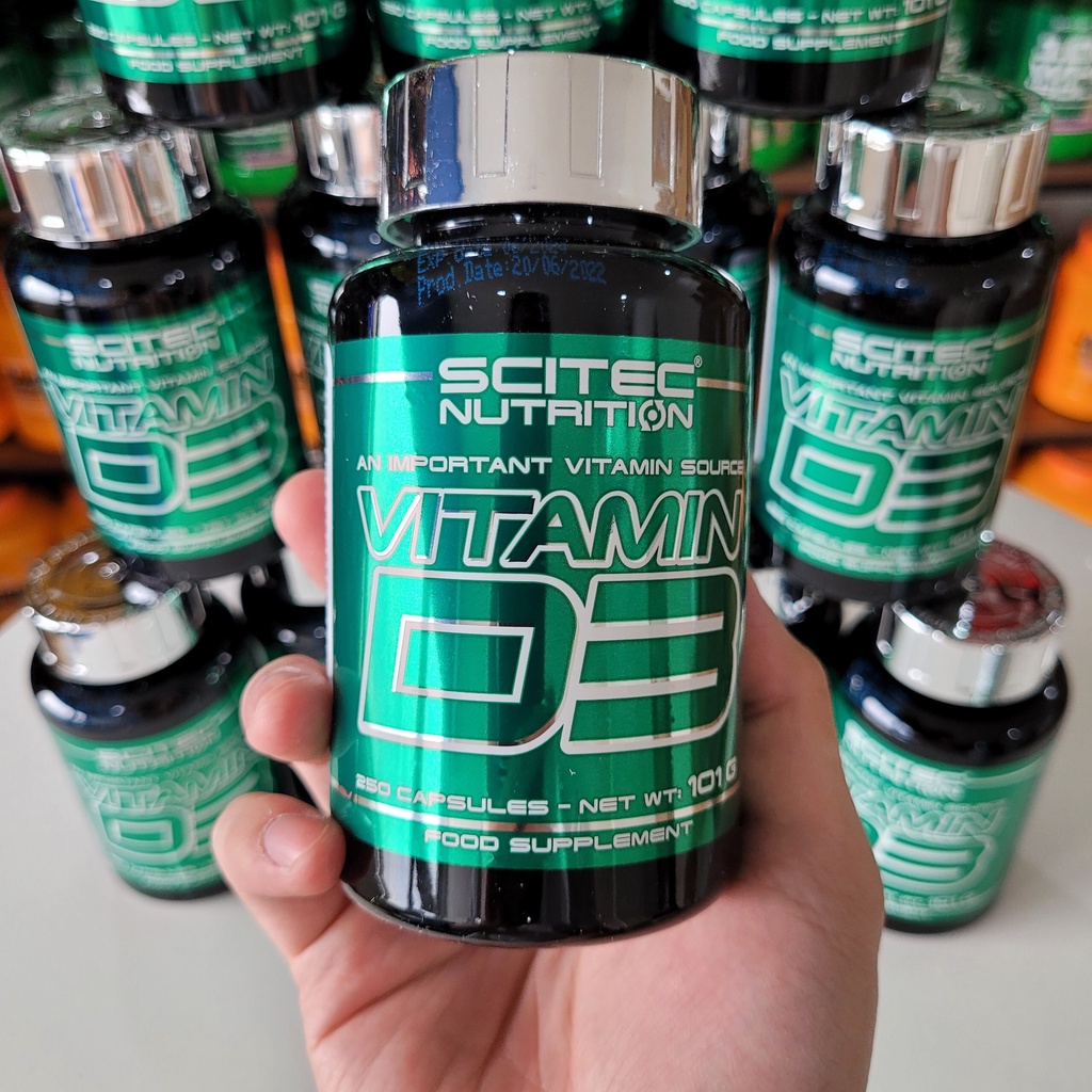 Vitamin D3 Scitec Nutrition Lọ 250 Viên Thực Phẩm Bổ Sung Nâng Cao Sức Mạnh và Duy Trì Sức Khỏe