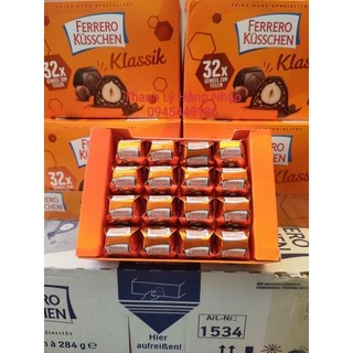 (date 24.4.23)Socola hạt dẻ Ferrero Kusschen Đức 284g(32 viên kẹo)