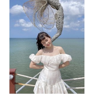 ĐẦM TRẮNG DÂY CỔ YẾM RỚT TAY CHÂN ĐUÔI CÁ 🤍