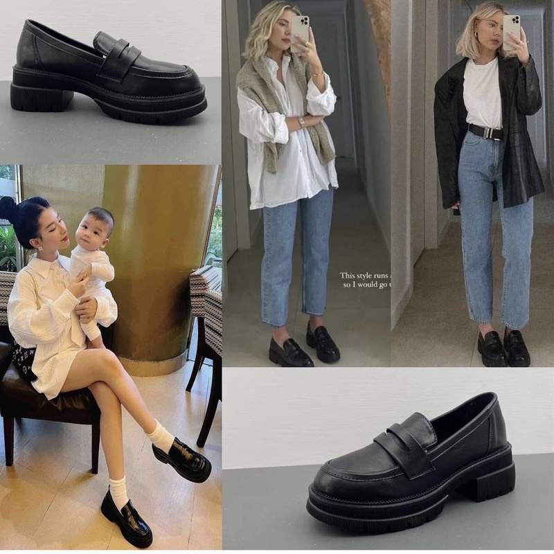 chunky loafer đế răng cưa