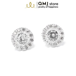 Bông tai bạc QMJ Nụ One Love nạm đá tinh tế - Q070