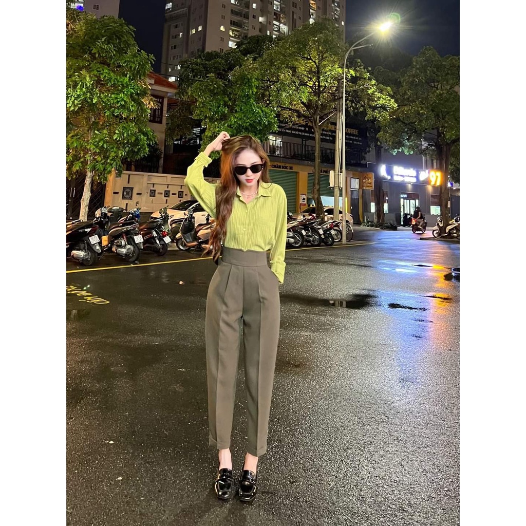 Quần baggy nữ- quần tây công sở nữ TK FASHION cạp V lưng cao công sở đẹp mặc đi làm đi học form chuẩn tôn dáng M833