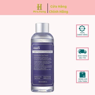 Nước hoa hồng Dear, Klairs Supple Preparation Unscented Toner 180ml