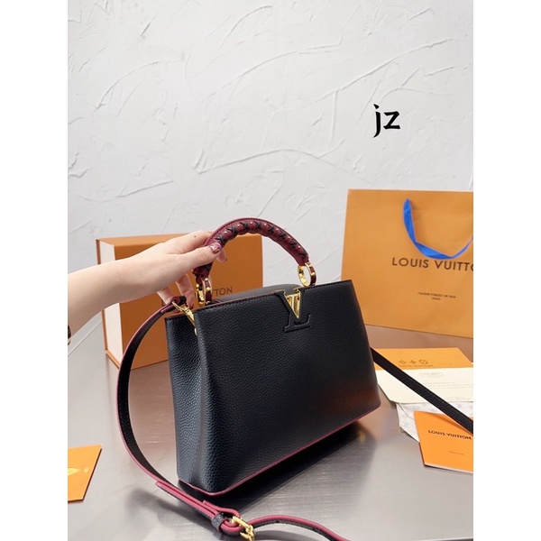 Túi xách lv size 27x20 cm màu đen rất đẹp, túi full box chuẩn như hình