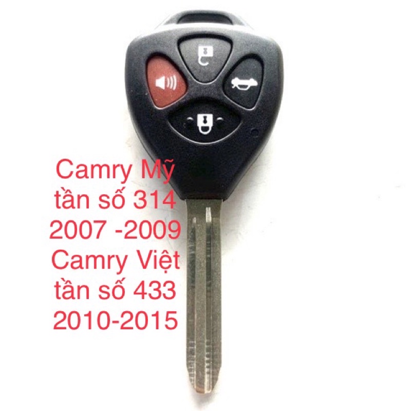 Chìa khoá Camry 4 nút có mạch remote cài tay các dòng xe như hình