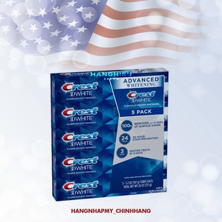 5 Tuýp Kem Đánh Răng Crest 3D White Advanced Triple Whitening (5 x 147g)