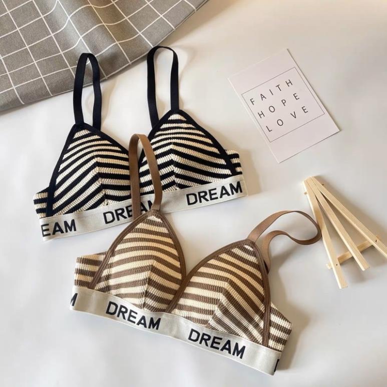 Áo Lót Nữ Cotton Kẻ Cao Cấp Không Gọng Mỏng Nâng Ngực Thể Thao Softie 3633