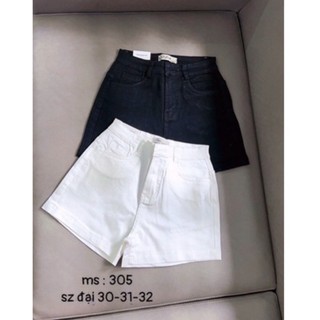 QUẦN SHORT JEANS TRẮNG/ĐEN CO GIÃN LƯNG CAO- hình thật sp