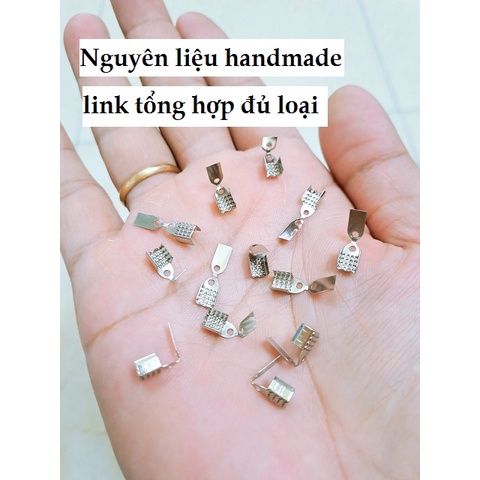 Nguyên liệu làm vòng tay handmade đủ loại : xíchcàng cua , kẹp 2 lá , kẹp 3 lá , khoen tròn , chặn hạt , bóp đầu bi, kềm