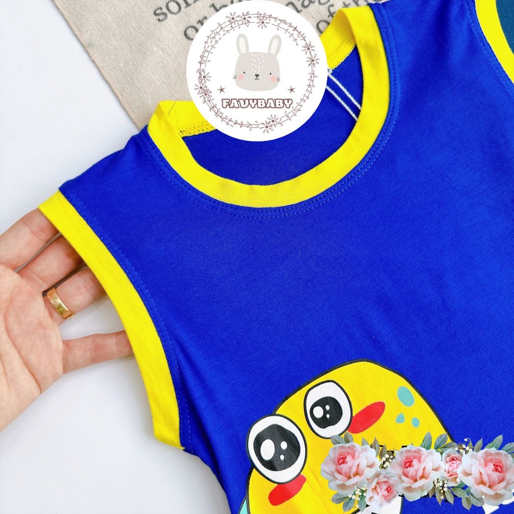Bộ Ba Lỗ MINKY MOM Chính Hãng Thun Lạnh Hình in Khủng Long Các Loại Có Gắn Đuôi Cool Cho Bé 1 2 3 4 5 Tuổi - Favybaby
