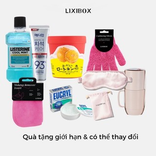Combo kem đánh răng median, nước súc miệng, bột đánh răng,dưỡng thể, bao tay, 2 cốc, bịt mắt, khăn tẩy trang