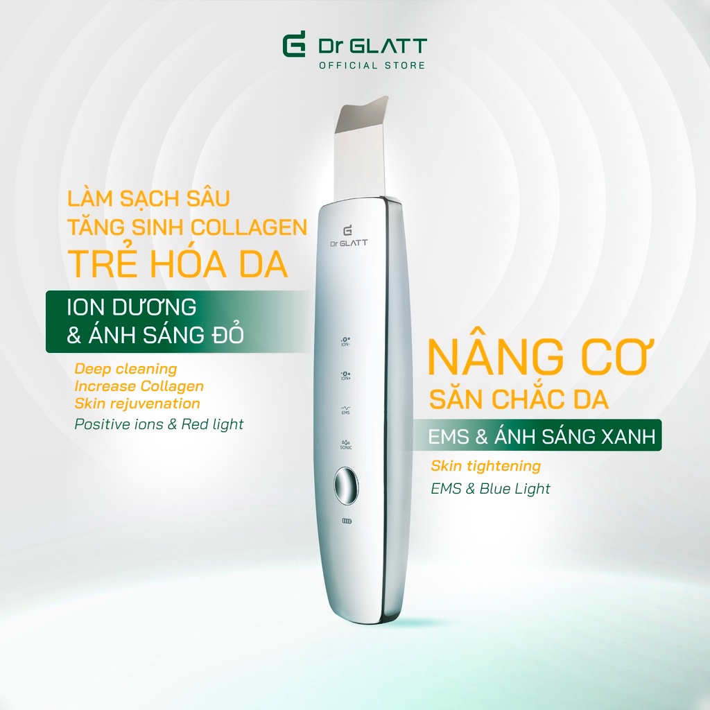 Máy đẩy tinh chất tẩy tế bào chết nâng cơ trẻ hoá trị mụn DR GLATT ULTRAS 2.0