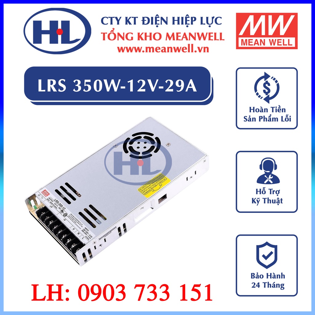 Nguồn Tổ Ong 12V, Meanwell LRS-350-12(350W/12V/29A), Nguồn Led, Nguồn Camera
