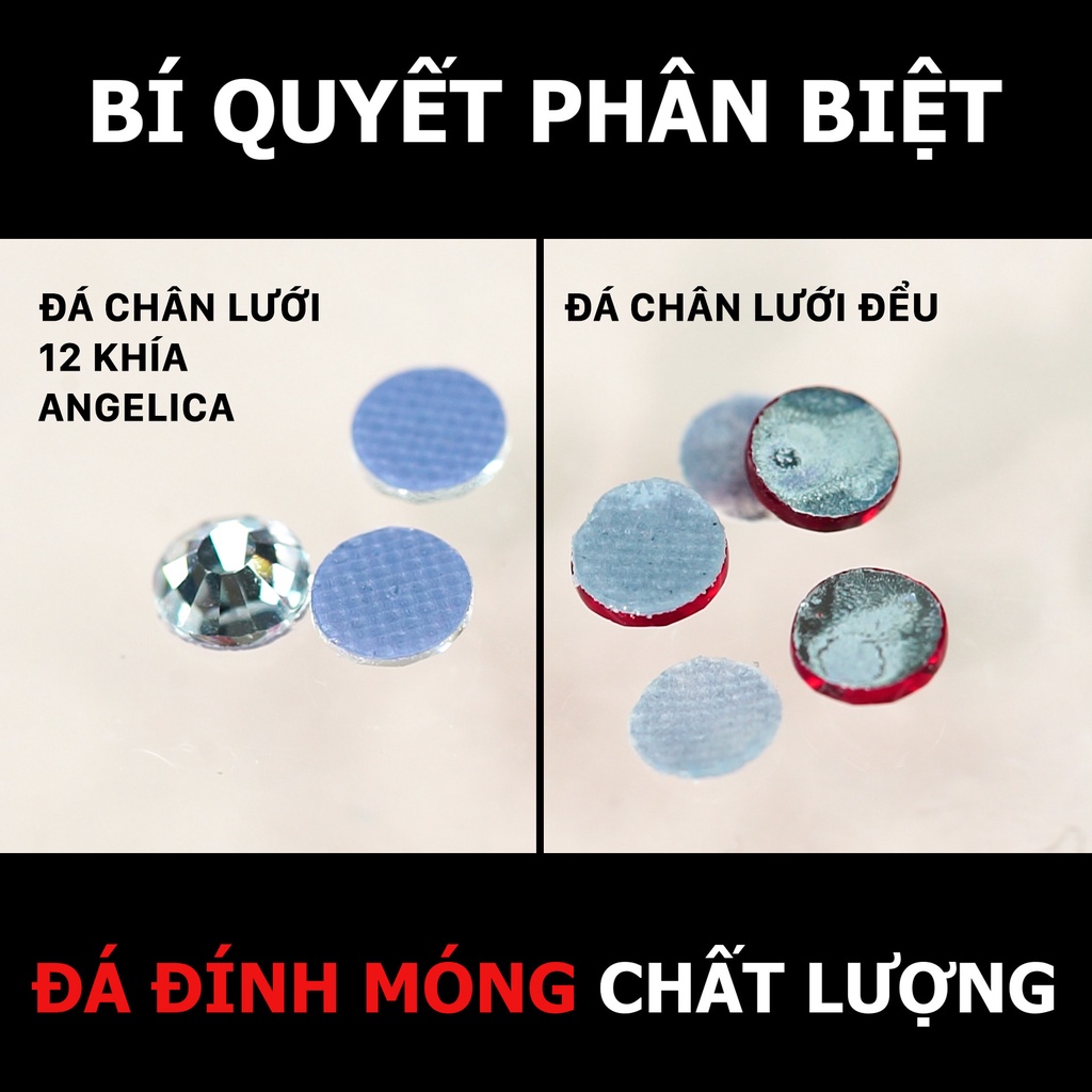 Khay Đá Chân Lưới Nail 12 Khía Màu Xanh Mắt Mèo Xanh Lá Trang Trí Móng ANGELICA 663