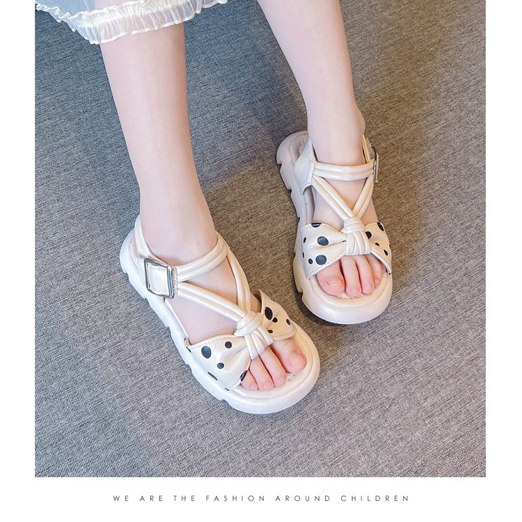 Dép Sandal Bé Gái Siêu Nhẹ,Dép Quai Hậu Công Chúa Quai Chéo Chấm Bi Cực Xinh