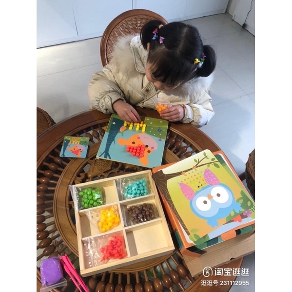 Bộ Xếp Hình Trồng Nấm Móng Tay ⚡ PHIÊN BẢN XỊN SÒ ⚡ Bằng Gỗ Luyện Tay Vận Động linh hoạt Và Tư Duy Sáng Tạo Cho Bé Yêu.