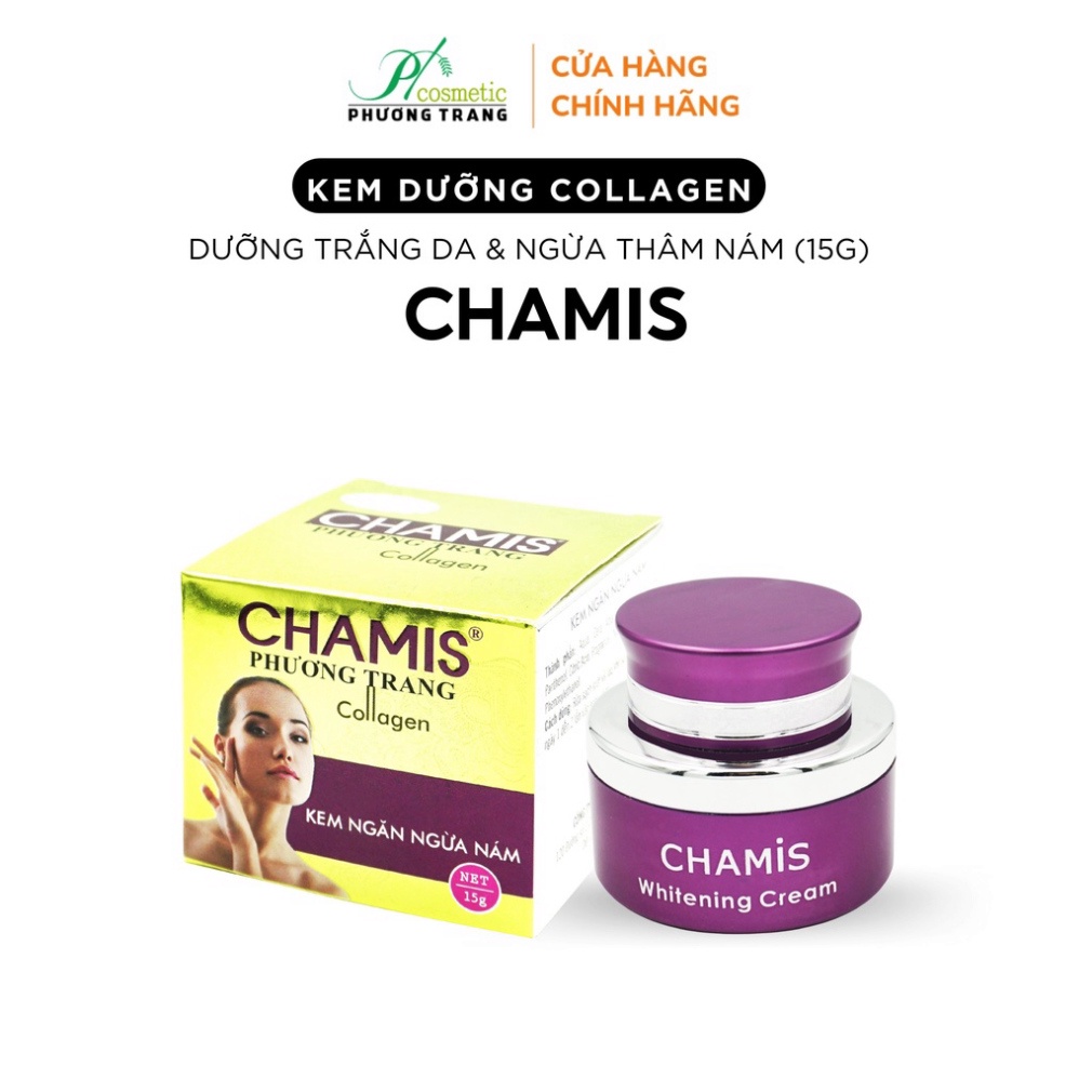 Kem dưỡng Trắng Da COLLAGEN - Ngừa lão hóa, tàn nhang - Giúp Phục Hồi, Ngừa Thâm Nám - CHAMIS 15g
