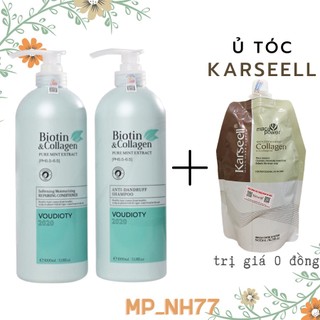 1000 ml gội + xả tặng ủ tóc biotin collagen vàng - xanh lá - xanh dương - màu trắng