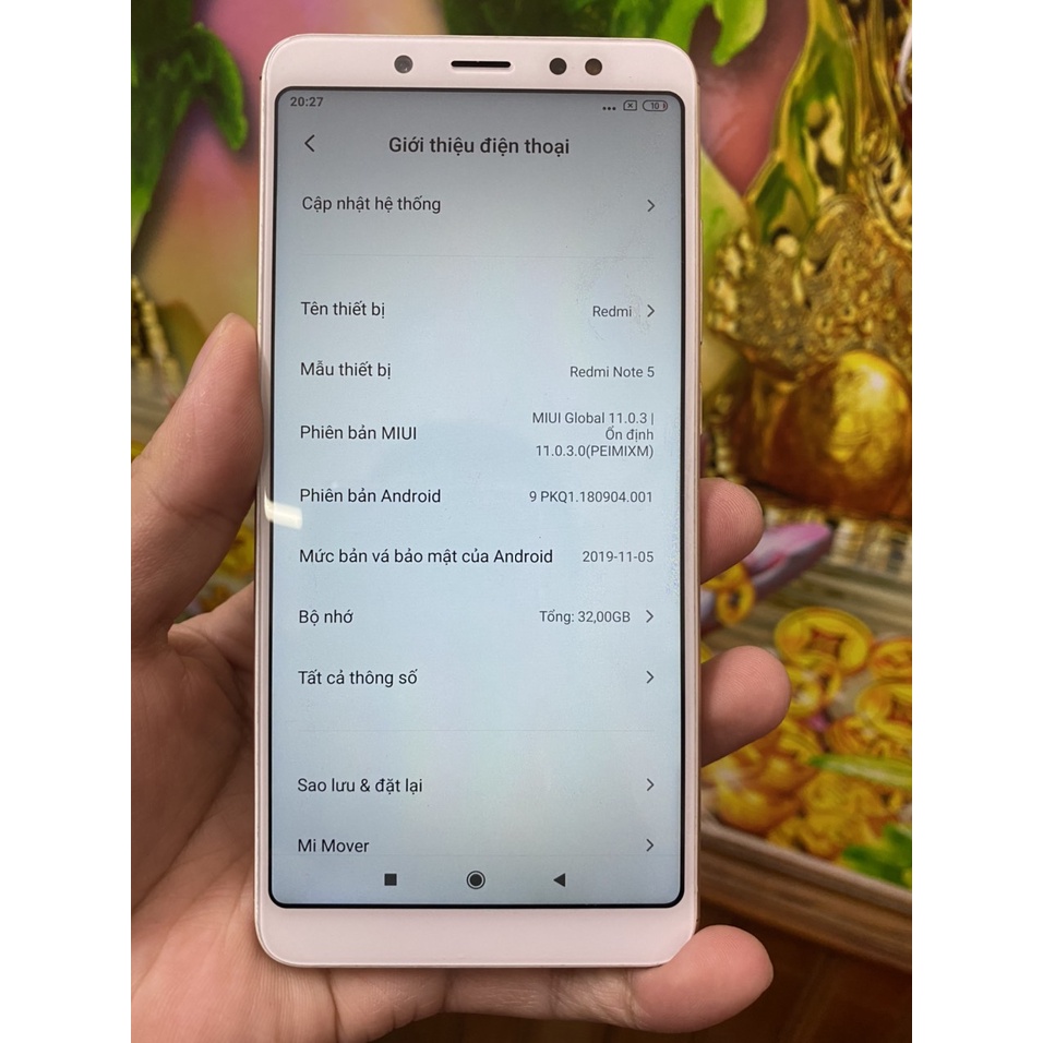 Điện thoại redmi note 5 xiaomi ram 3/32G lên vỏ mới