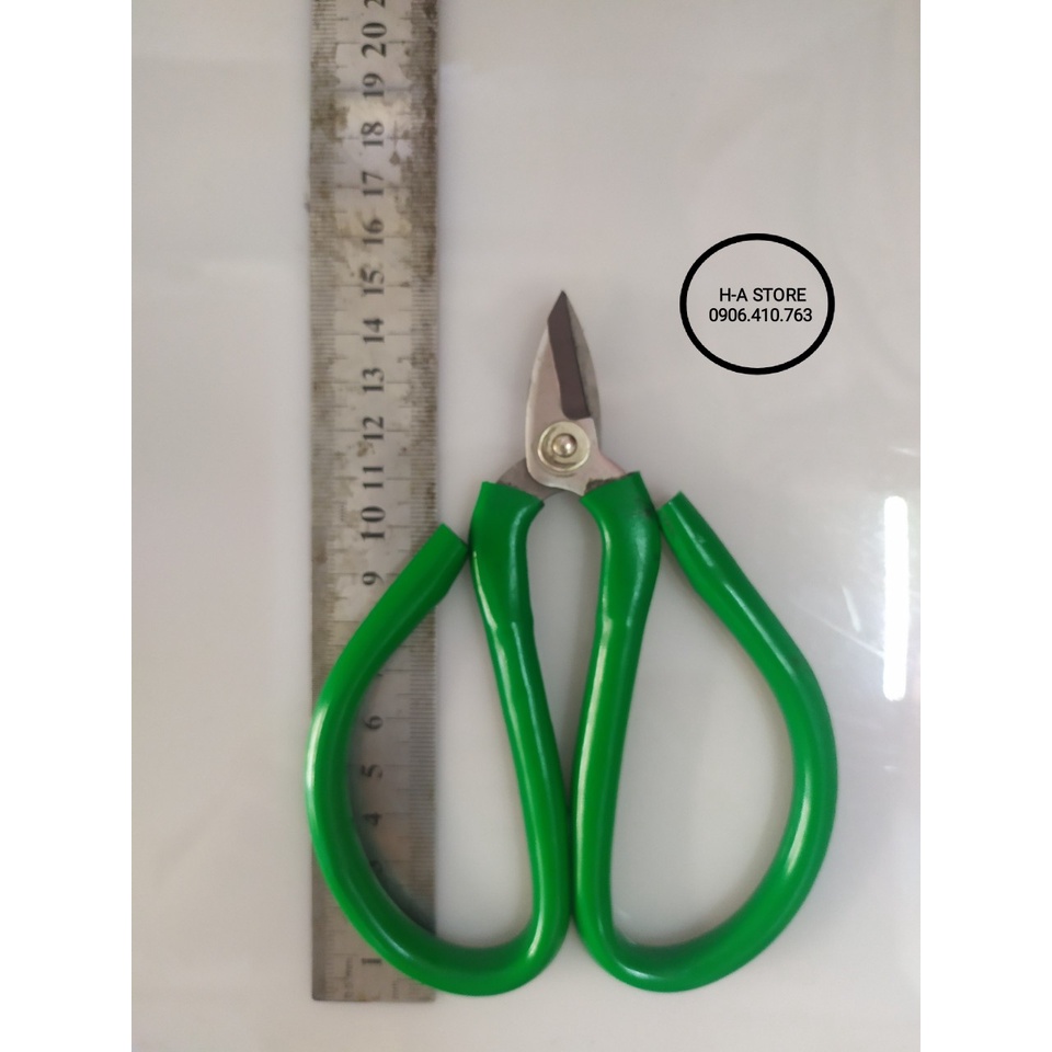 Kéo thợ bạc cán màu xanh lá dài 15cm / màu đỏ 19cm